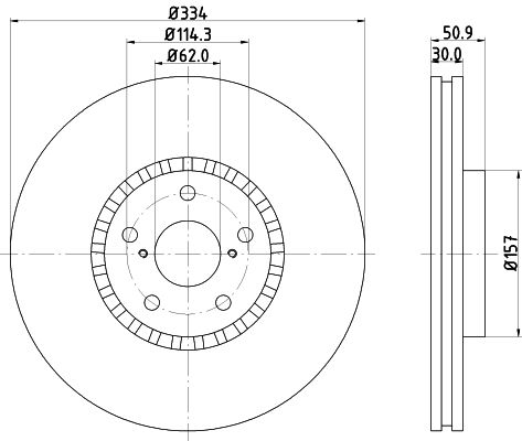 HELLA PAGID Bremžu diski 8DD 355 121-861